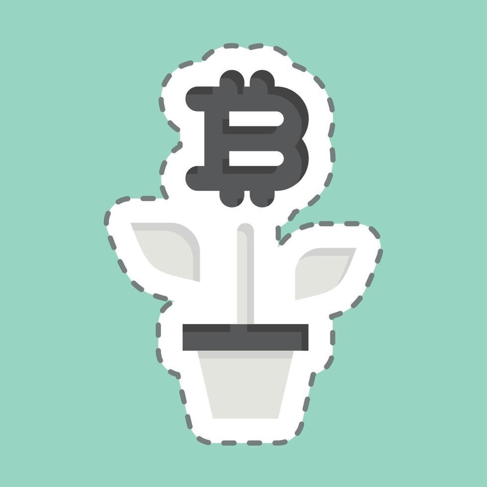 16-4.epsSticker line cut Bitcoin Farm. related to Cryptocurrency symbol vector