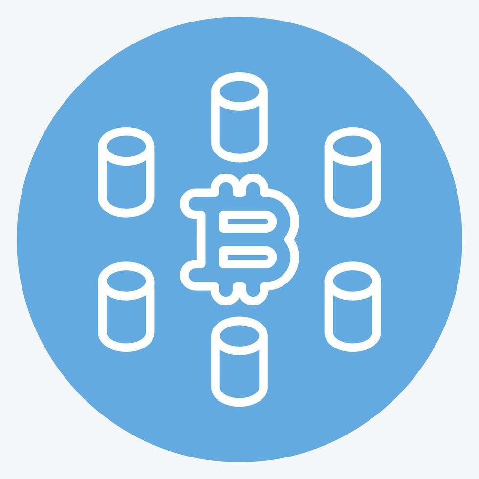 Icon Computing Cluster. related to Cryptocurrency symbol. blue eyes style vector