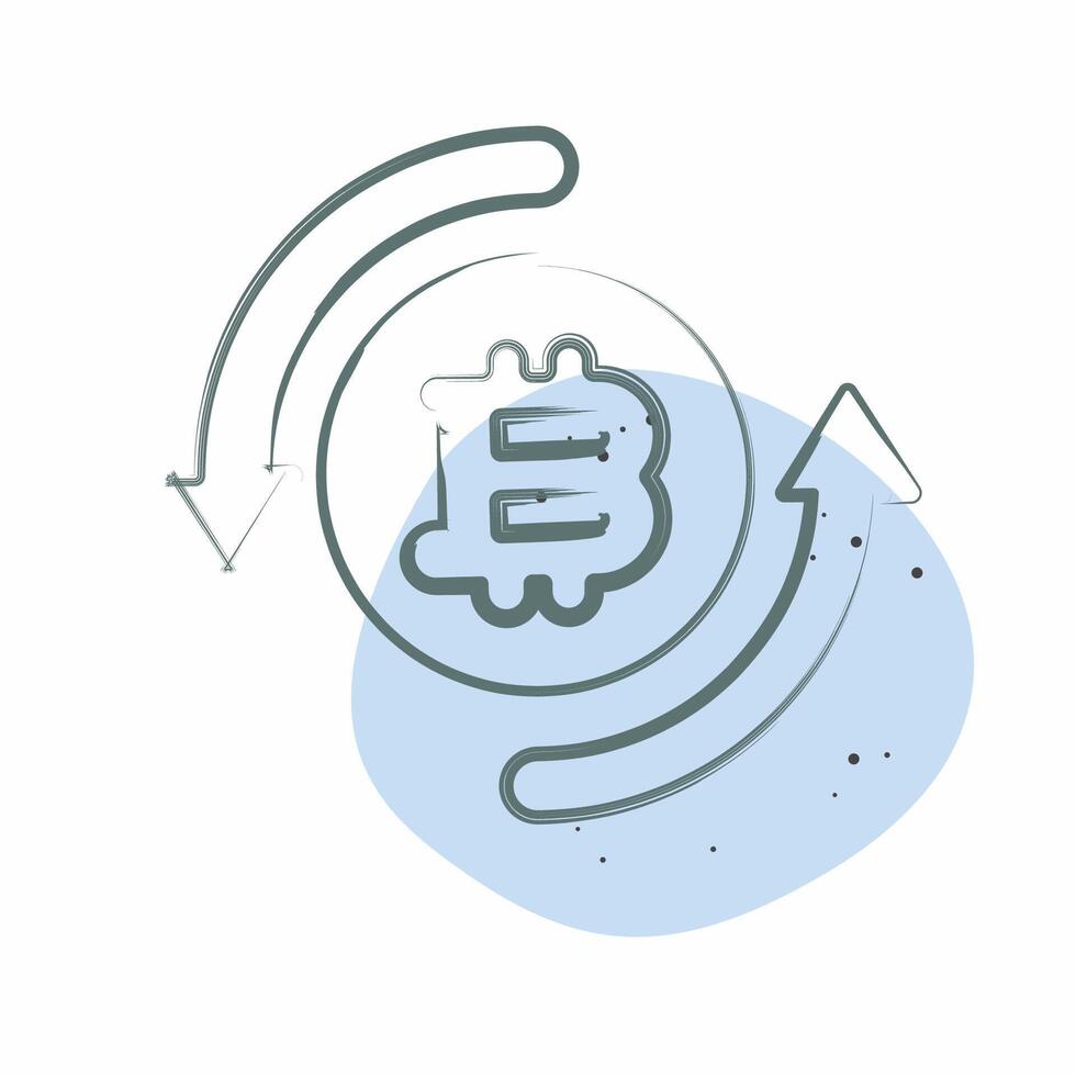 Icon Exchange. related to Cryptocurrency symbol. Color Spot Style vector