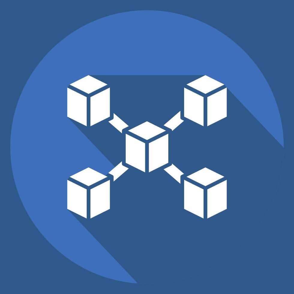Icon Node. related to Cryptocurrency symbol. long shadow style vector