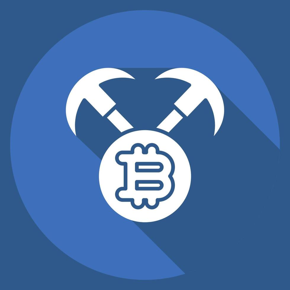 Icon Mining Hardware. related to Cryptocurrency symbol. long shadow style vector