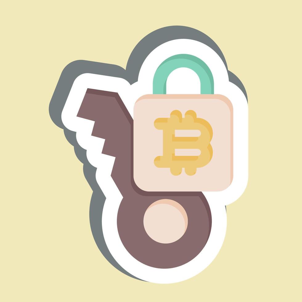 Sticker Private Key. related to Cryptocurrency symbol vector