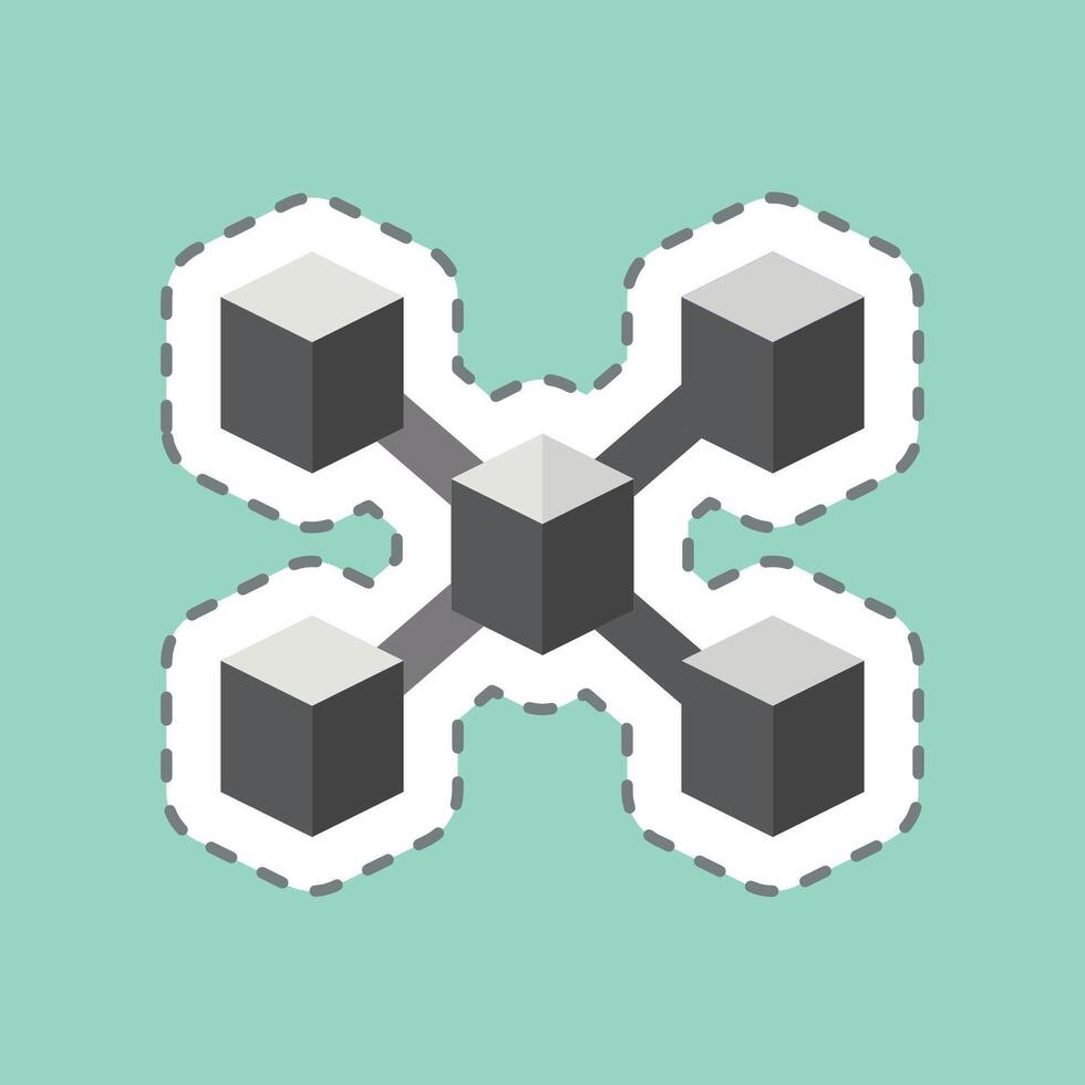 Sticker line cut Node. related to Cryptocurrency symbol vector
