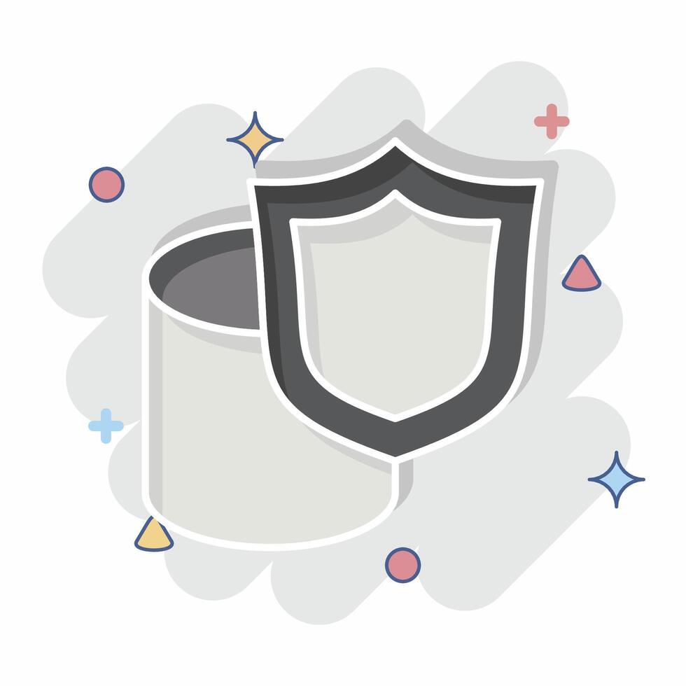 Icon Secure Data Storage. related to Cryptocurrency symbol. comic style vector
