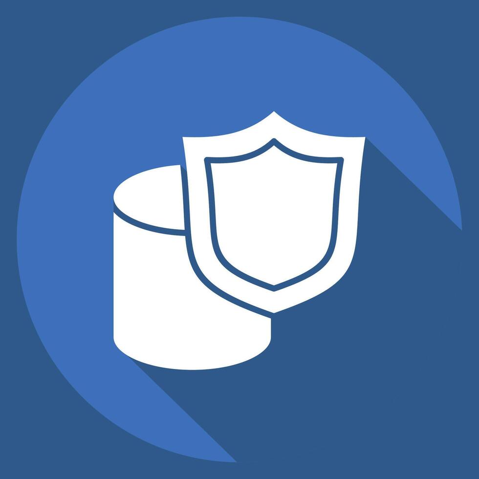 Icon Secure Data Storage. related to Cryptocurrency symbol. long shadow style vector