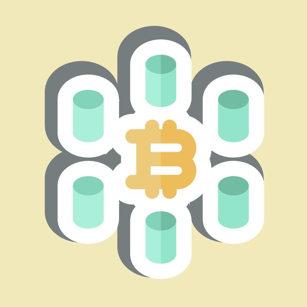 Sticker Computing Cluster. related to Cryptocurrency symbol vector