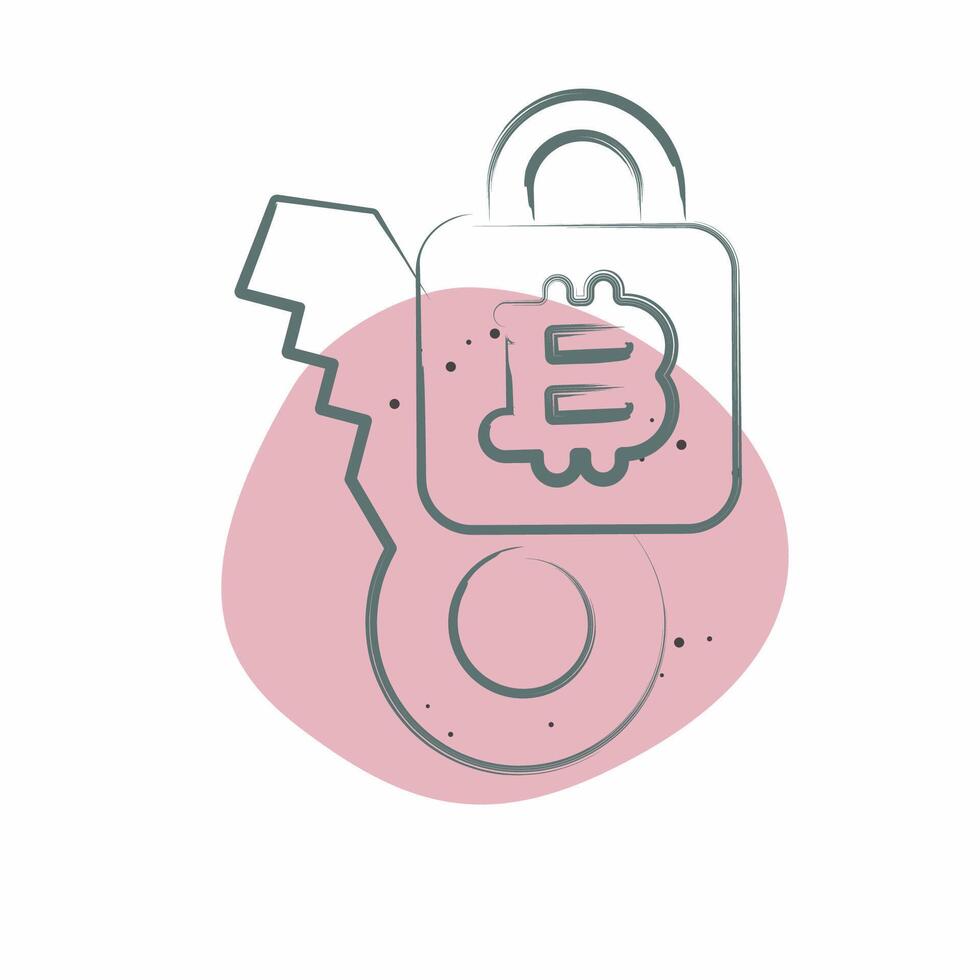 Icon Private Key. related to Cryptocurrency symbol. Color Spot Style vector