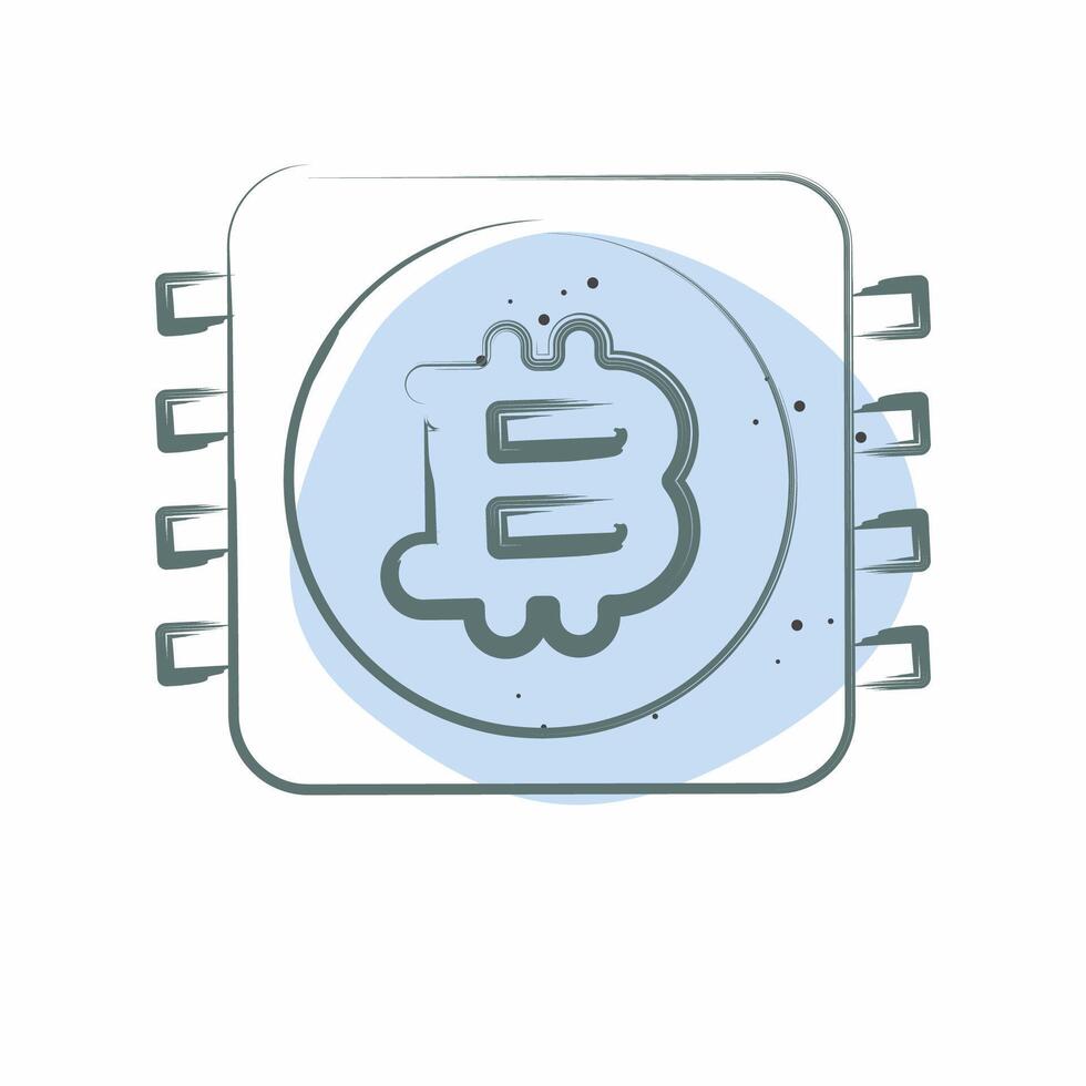 Icon CPU Mining. related to Cryptocurrency symbol. Color Spot Style vector