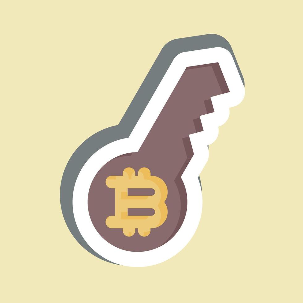 Sticker Digital Key. related to Cryptocurrency symbol vector