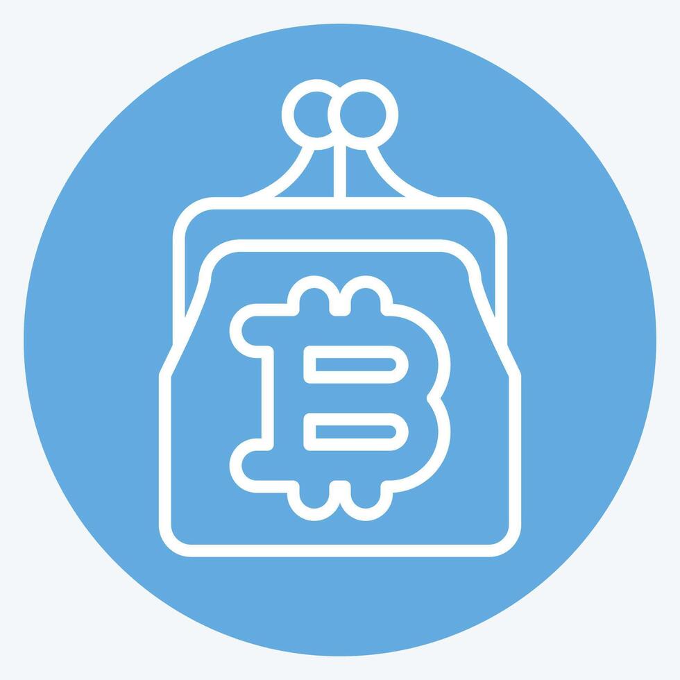 Icon Bitcoin Wallet. related to Cryptocurrency symbol. blue eyes style vector