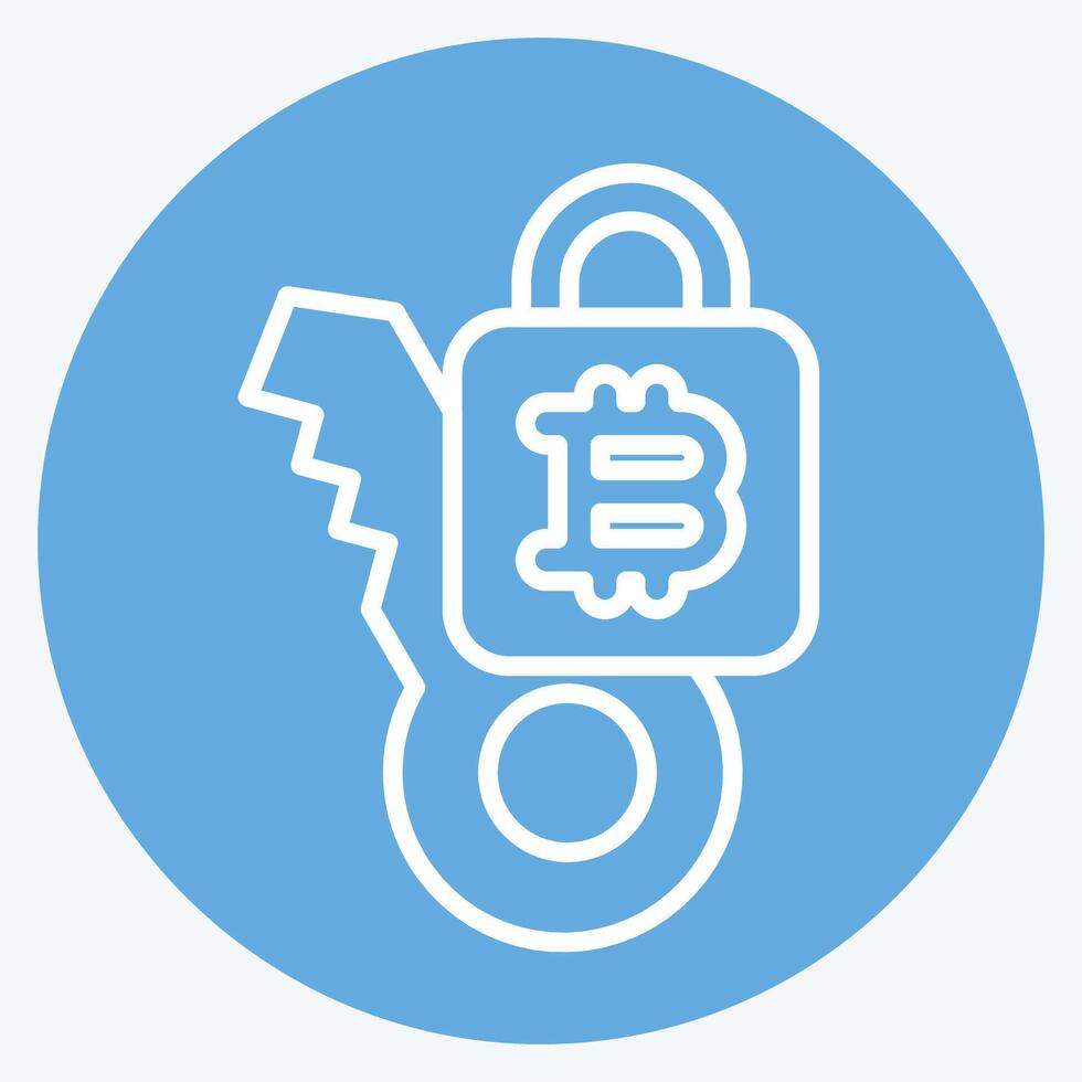Icon Private Key. related to Cryptocurrency symbol. blue eyes style vector
