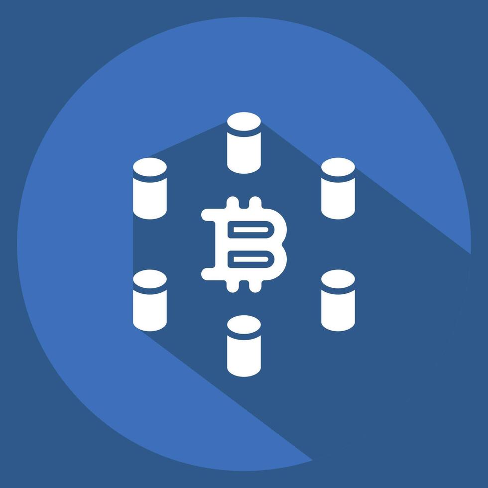 Icon Computing Cluster. related to Cryptocurrency symbol. long shadow style vector