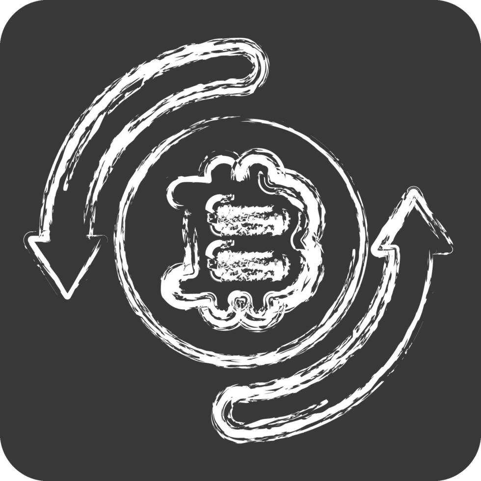 Icon Exchange. related to Cryptocurrency symbol. chalk Style vector