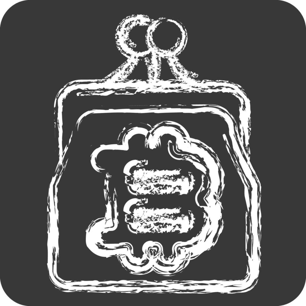 Icon Bitcoin Wallet. related to Cryptocurrency symbol. chalk Style vector