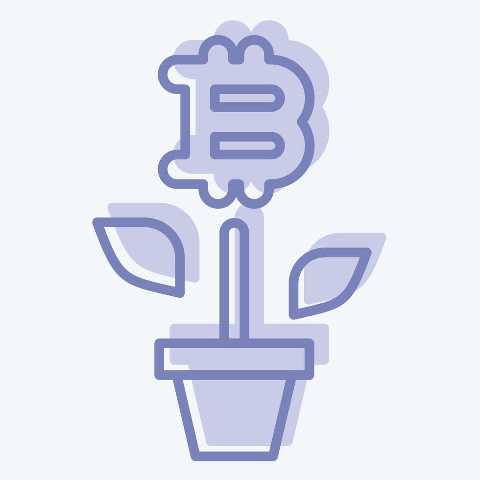 Icon Bitcoin Farm. related to Cryptocurrency symbol. two tone style vector
