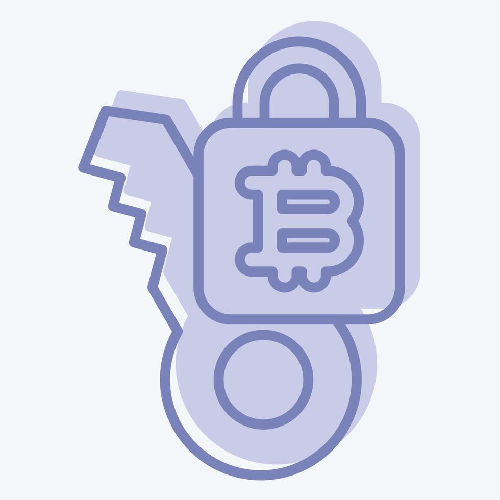 Icon Private Key. related to Cryptocurrency symbol. two tone style vector