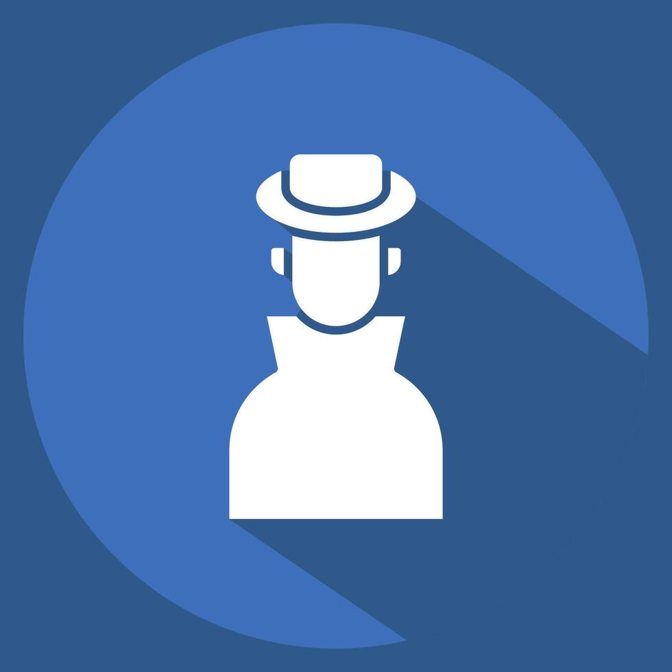 Icon Ananymity. related to Cryptocurrency symbol. long shadow style vector
