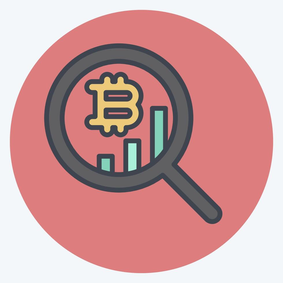 Icon Statistical Analysis. related to Cryptocurrency symbol. color mate style vector