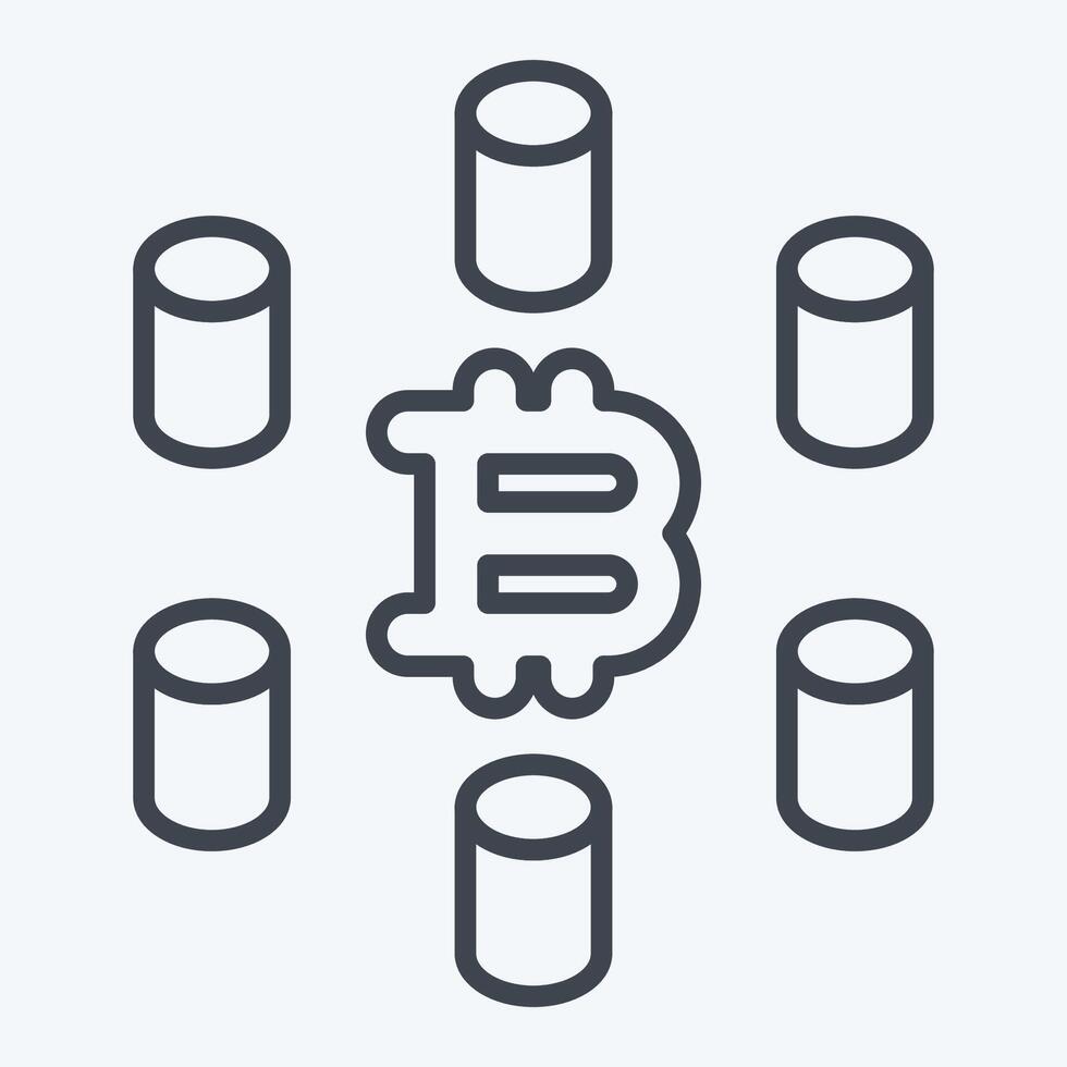 Icon Computing Cluster. related to Cryptocurrency symbol. line style vector