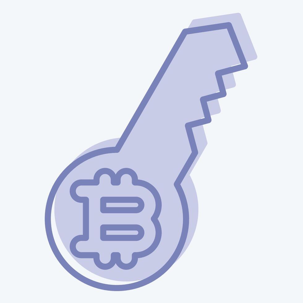 Icon Digital Key. related to Cryptocurrency symbol. two tone style vector
