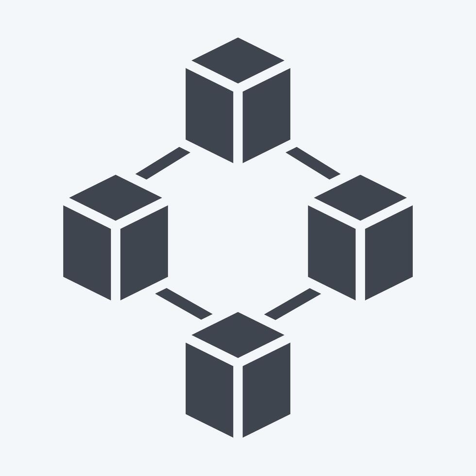 Icon Blockchain. related to Cryptocurrency symbol. glyph style vector