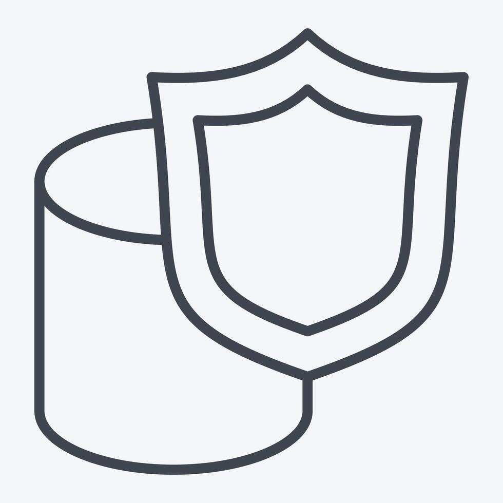 Icon Secure Data Storage. related to Cryptocurrency symbol. line style vector