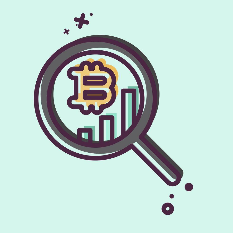 Icon Statistical Analysis. related to Cryptocurrency symbol. MBE style vector