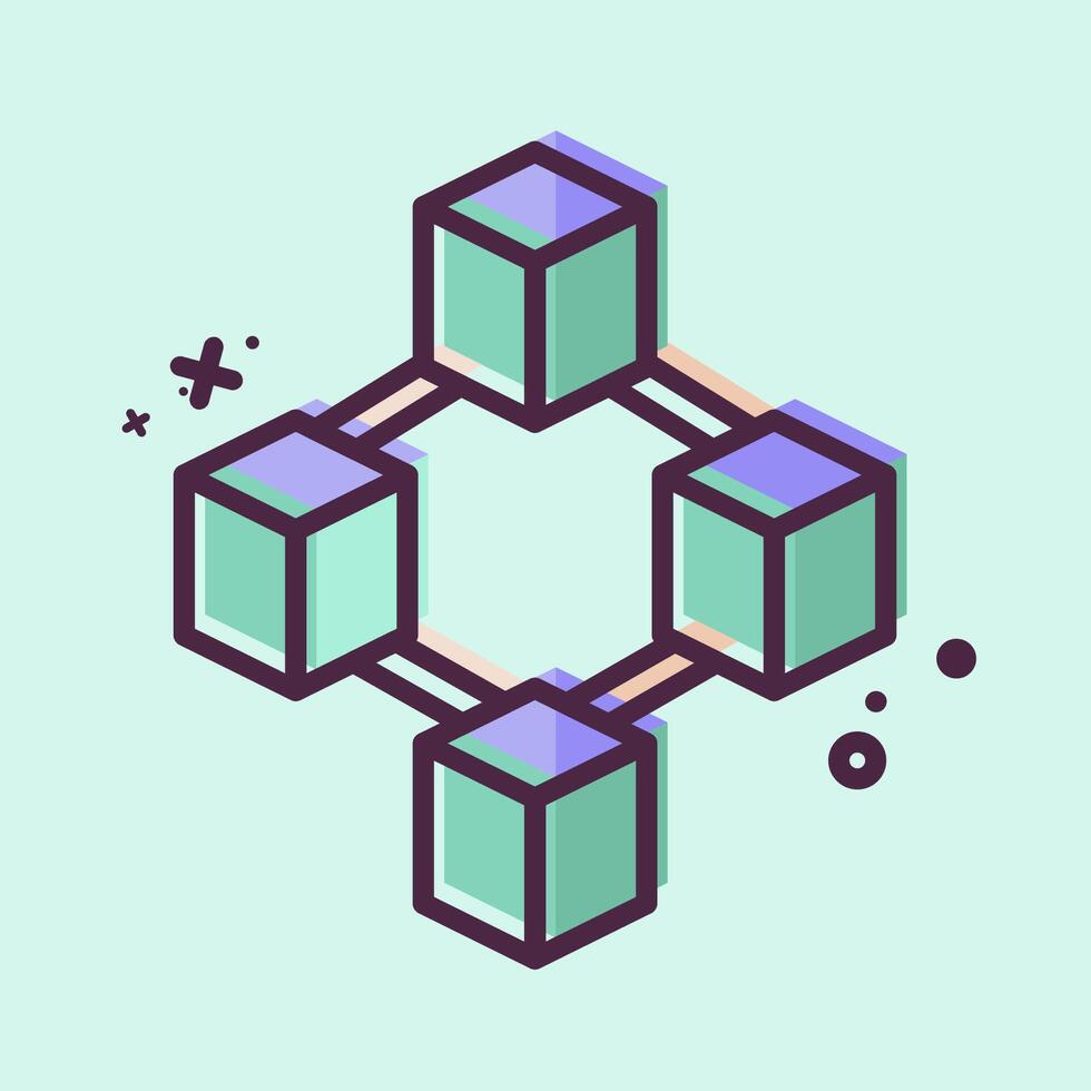 Icon Blockchain. related to Cryptocurrency symbol. MBE style vector