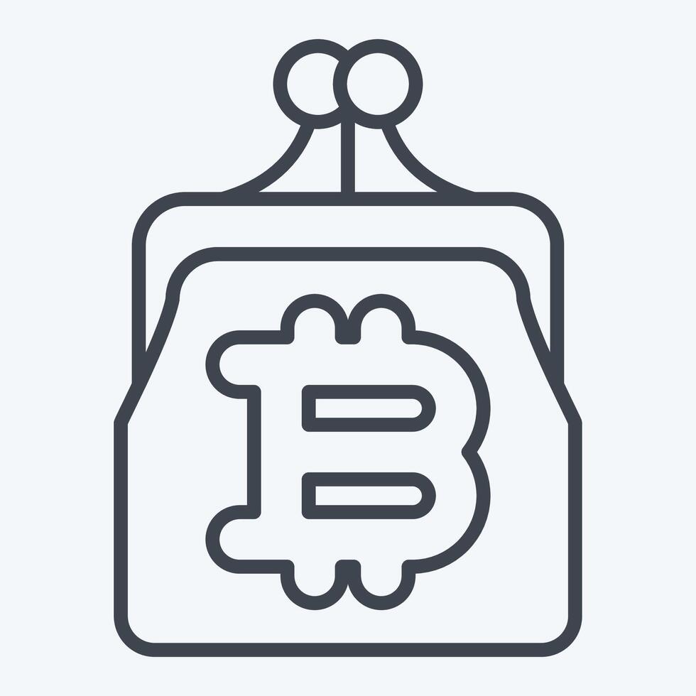 Icon Bitcoin Wallet. related to Cryptocurrency symbol. line style vector