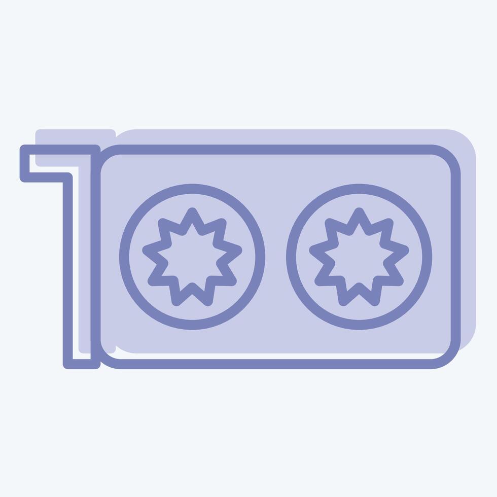 Icon GPU Mining. related to Cryptocurrency symbol. two tone style vector