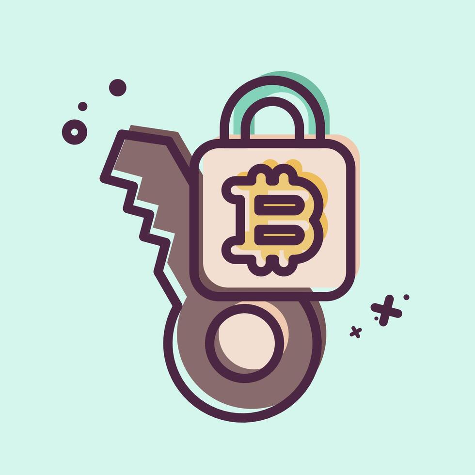 Icon Private Key. related to Cryptocurrency symbol. MBE style vector