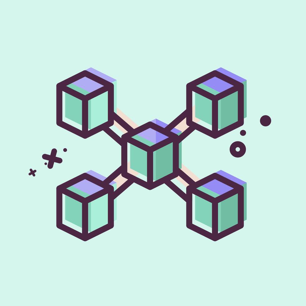 Icon Node. related to Cryptocurrency symbol. MBE style vector