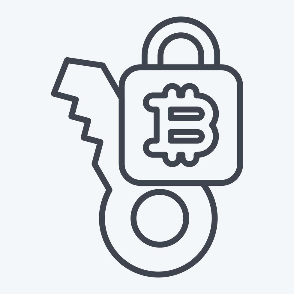 Icon Private Key. related to Cryptocurrency symbol. line style vector