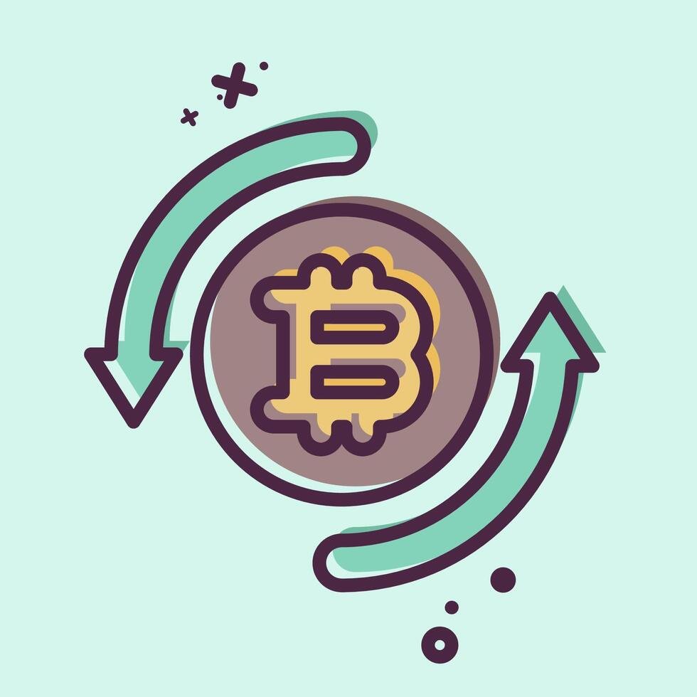 Icon Exchange. related to Cryptocurrency symbol. MBE style vector