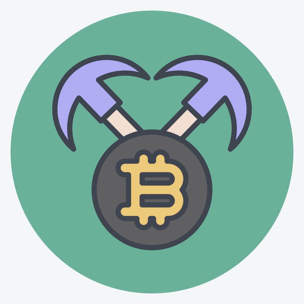 Icon Mining Hardware. related to Cryptocurrency symbol. color mate style vector