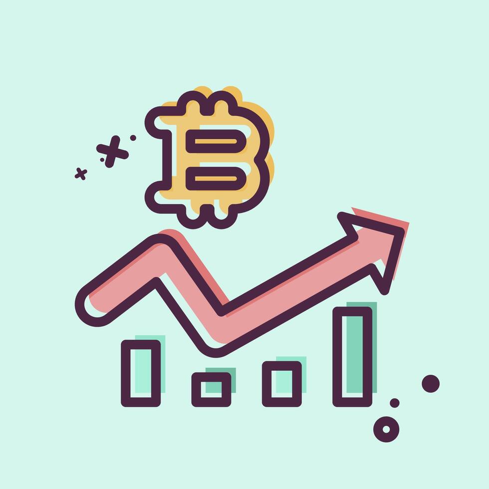 Icon Bitcoin Chart. related to Cryptocurrency symbol. MBE style vector