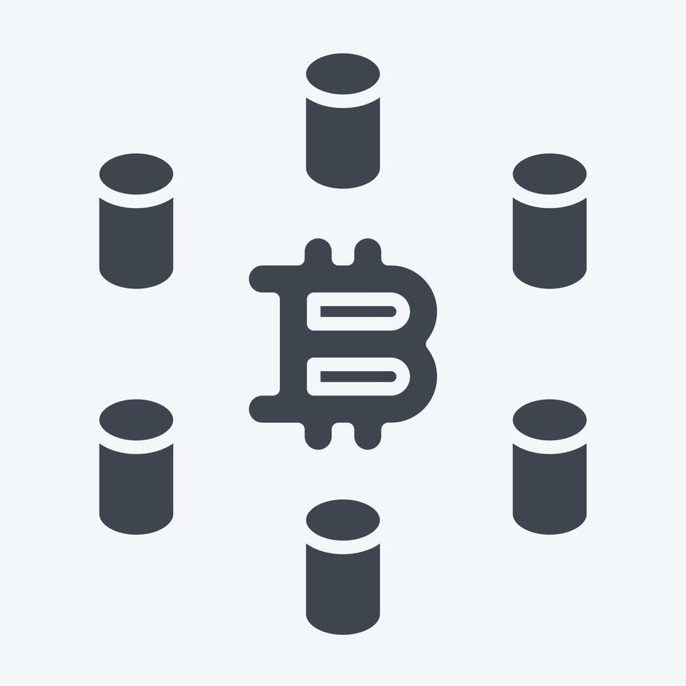 Icon Computing Cluster. related to Cryptocurrency symbol. glyph style vector