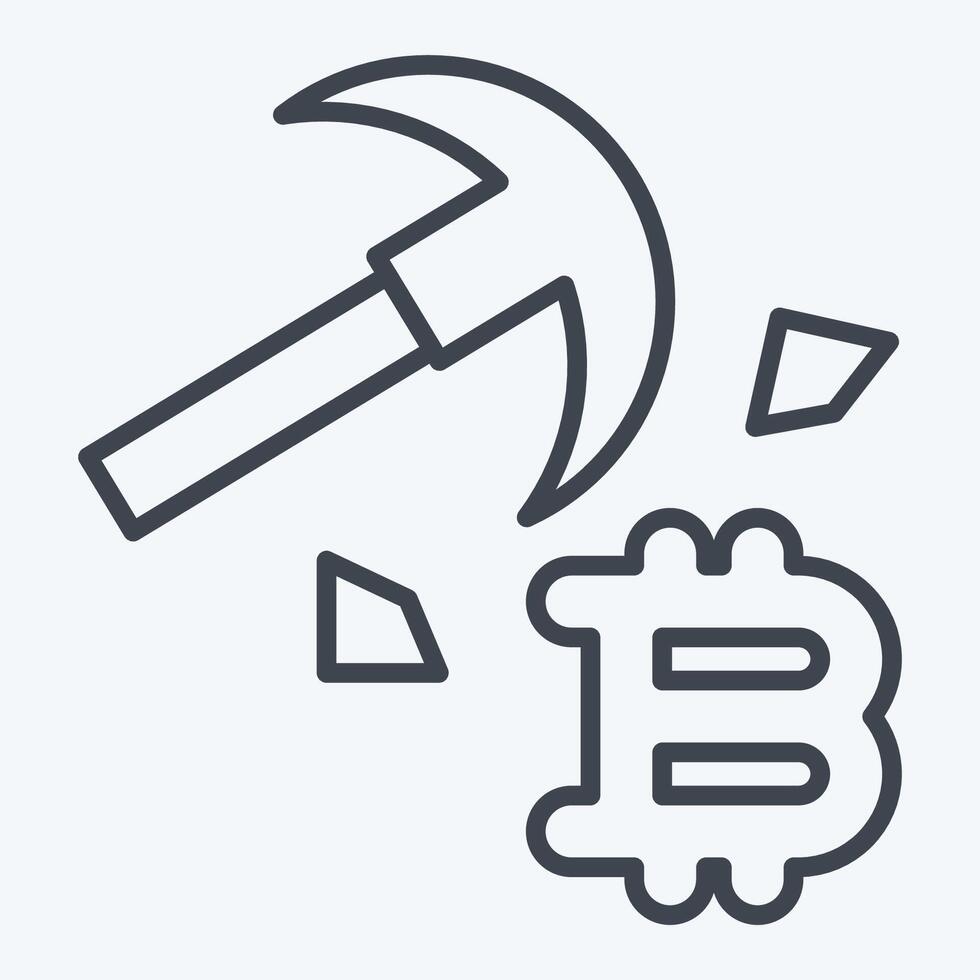 Icon Bitcoin Mining. related to Cryptocurrency symbol. line style vector