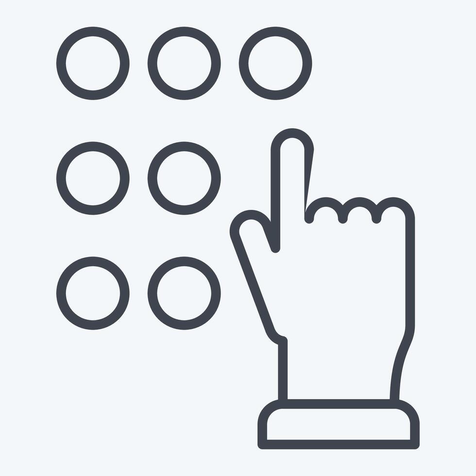 Icon Touch Password. related to Cryptocurrency symbol. line style vector