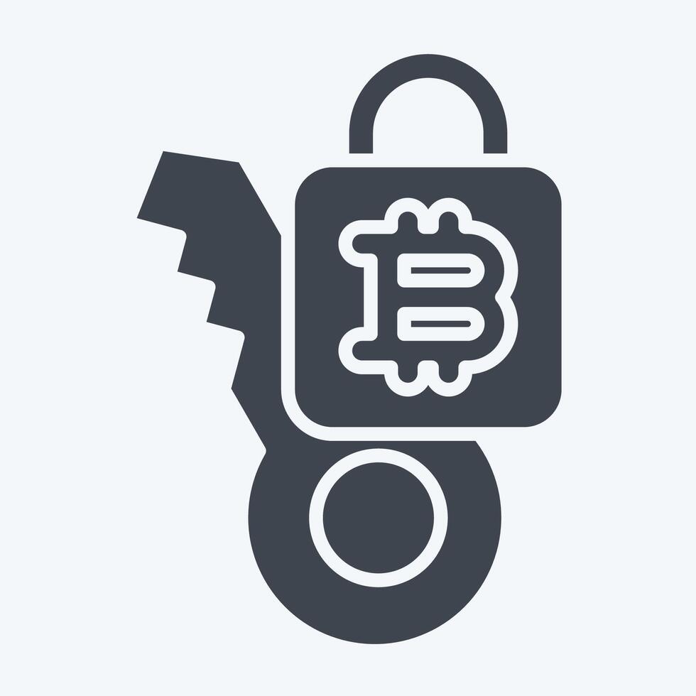 Icon Private Key. related to Cryptocurrency symbol. glyph style vector