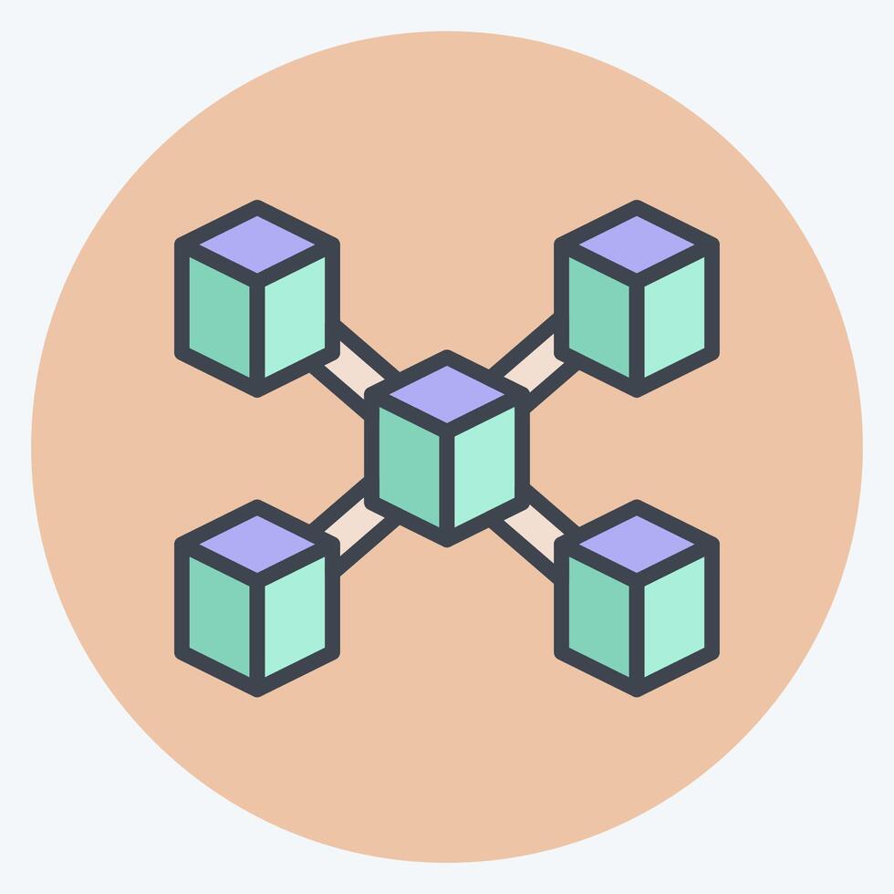 Icon Node. related to Cryptocurrency symbol. color mate style vector
