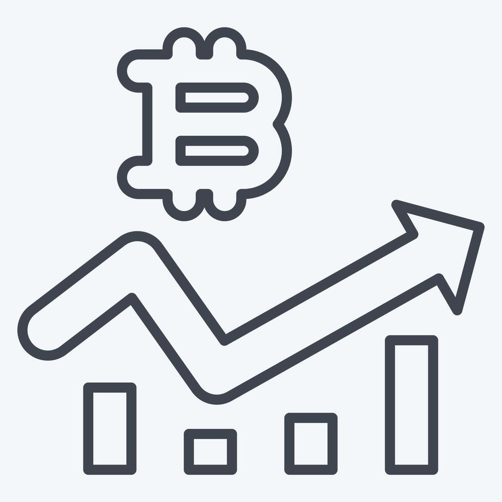 Icon Bitcoin Chart. related to Cryptocurrency symbol. line style vector
