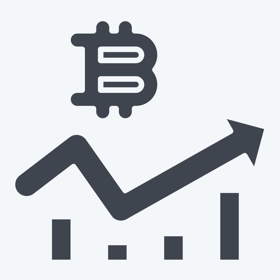 Icon Bitcoin Chart. related to Cryptocurrency symbol. glyph style vector