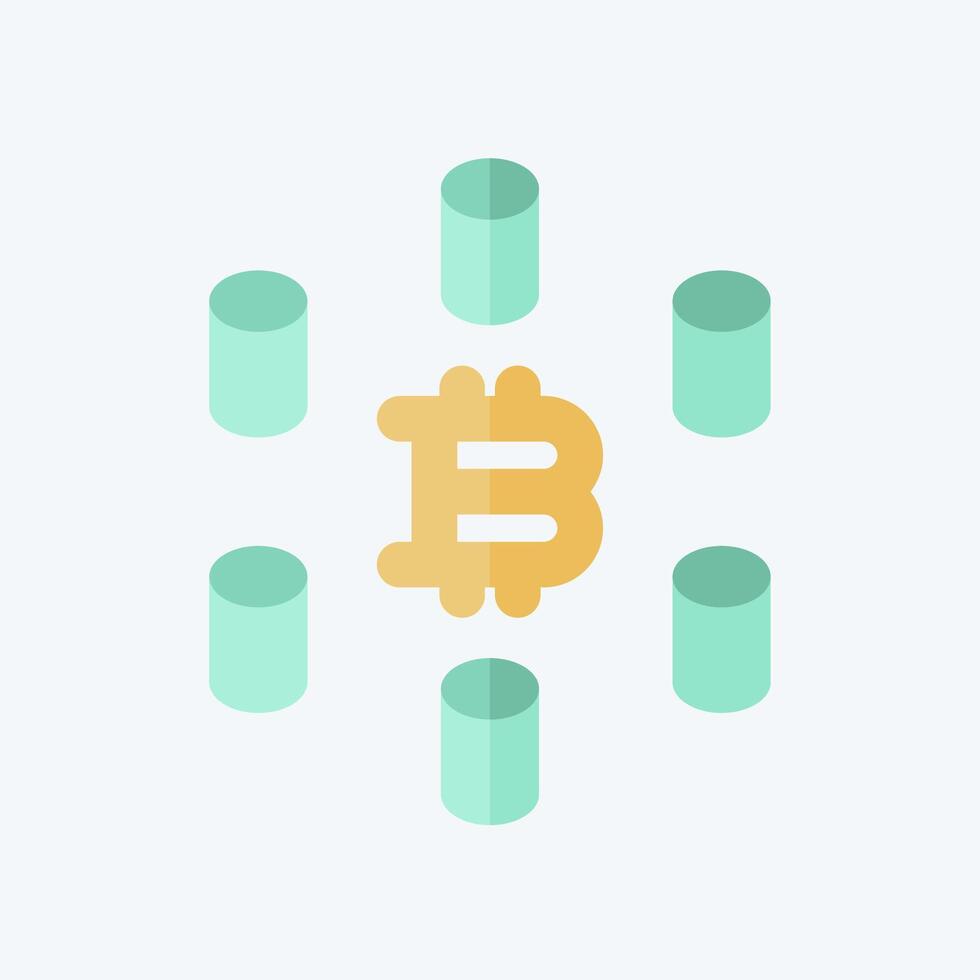 Icon Computing Cluster. related to Cryptocurrency symbol. flat style vector