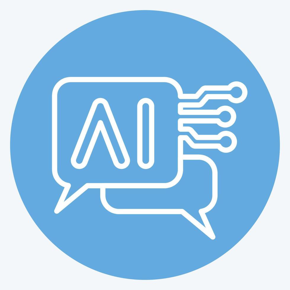 Icon Chat Bot 2. related to Artificial Intelligence symbol. blue eyes style vector