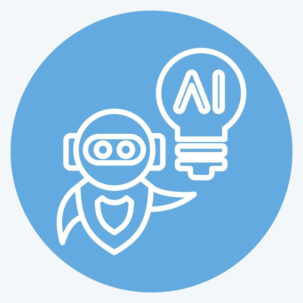 Icon AI Idea. related to Artificial Intelligence symbol. blue eyes style vector