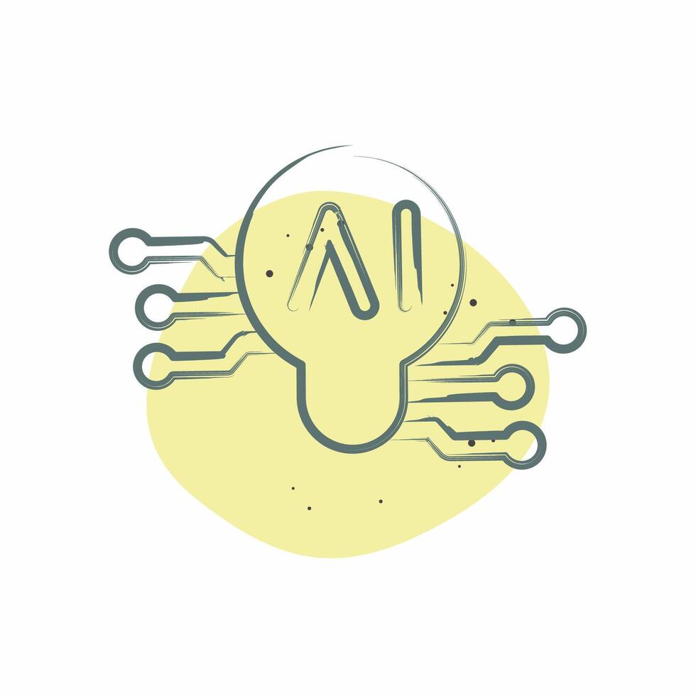 Icon Smart Ideas. related to Artificial Intelligence symbol. Color Spot Style vector