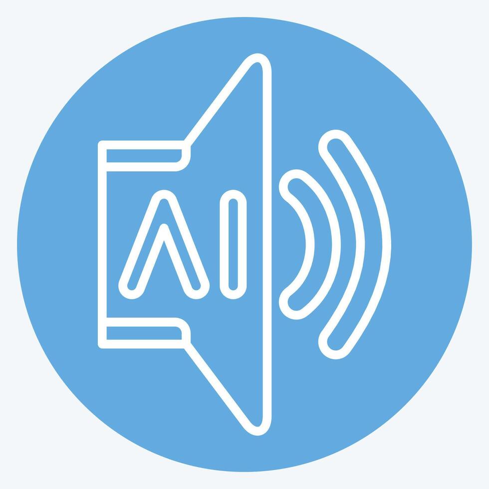Icon AI Sound 2. related to Artificial Intelligence symbol. blue eyes style vector