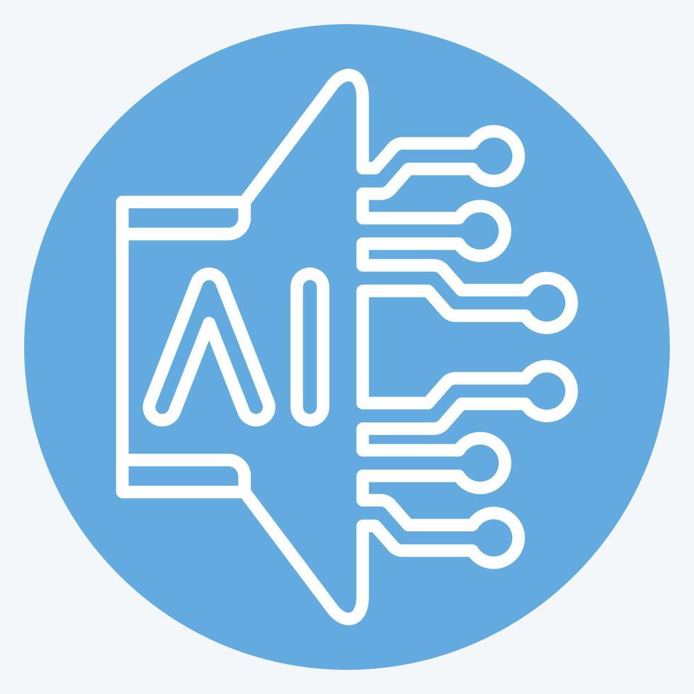 Icon AI Sound. related to Artificial Intelligence symbol. blue eyes style vector