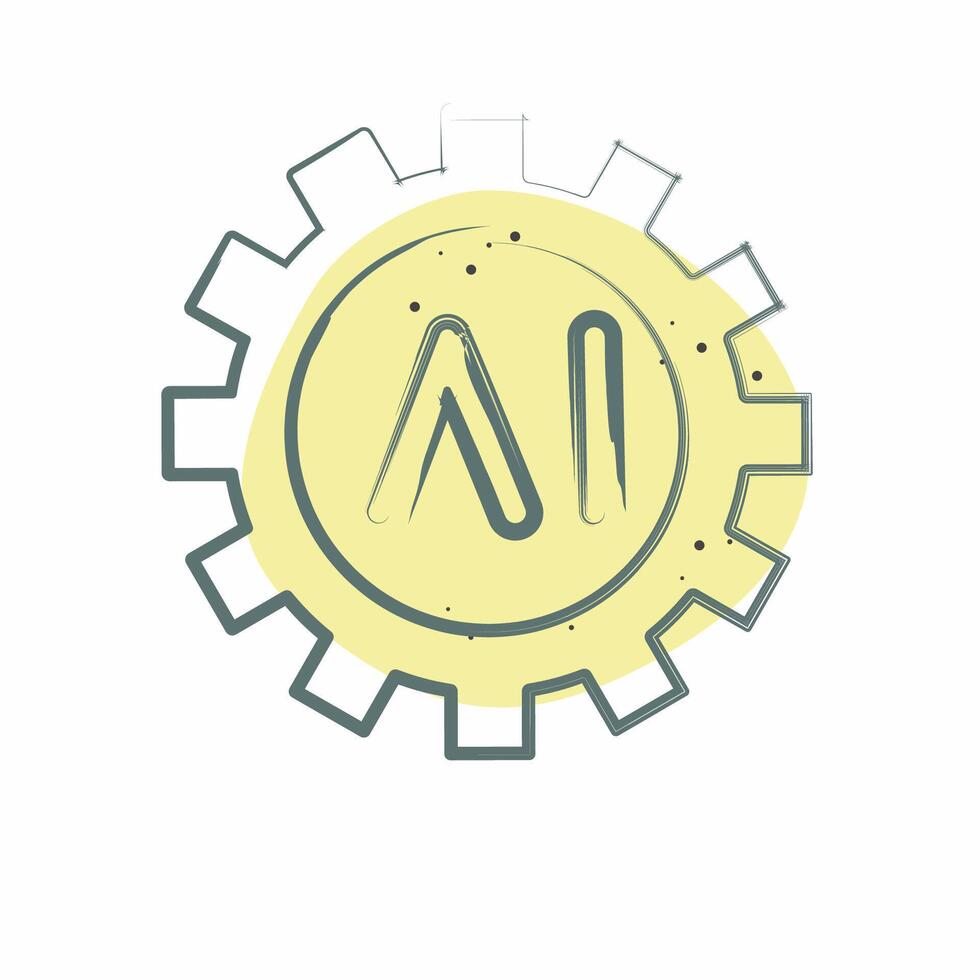 Icon AI Tools. related to Artificial Intelligence symbol. Color Spot Style vector
